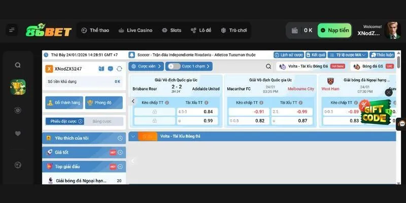 Hướng dẫn cách tham gia cá cược thể thao 1X2gaming 86bet
