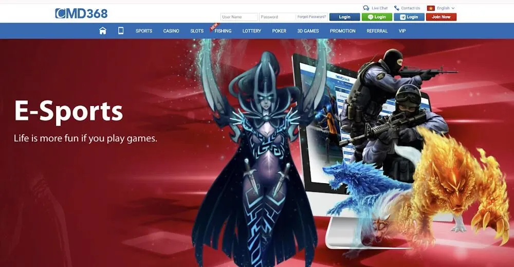 Tổng quan sảnh CMD368 86bet